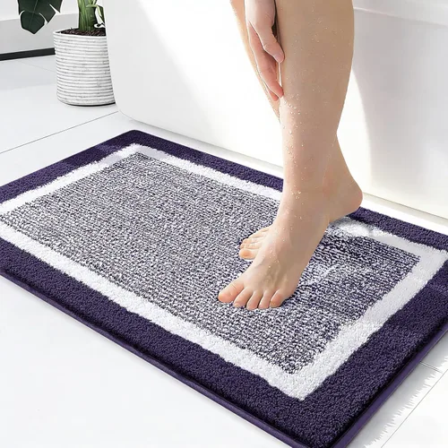 Miniatura 62 de OLANLY Alfombras de baño 24x16, tapete de baño de microfibra extra suave y absorbente, antideslizante, lavable a máquina, alfombra de baño esponjosa