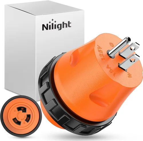 Miniatura 20 de Nilight Adaptador de corriente RV de 30 A a 30 A, enchufe de bloqueo de 4 clavijas, convertidor resistente de 125 voltios L14-30P a TT-30R 30 Amp