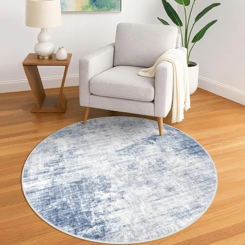 Miniatura 197 de IOHOUZE Alfombra pequeña abstracta de 2 x 3 pies, alfombra de entrada lavable para entrada interior, alfombras con respaldo de goma, alfombra gris