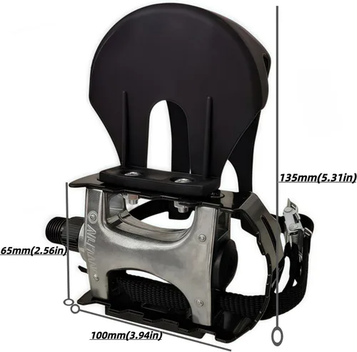 Miniatura 3 de YBEKI Pedales de bicicleta de spinning de grado profesional con clips para los dedos y correas ajustables 4D - Eje de aleación de 9/16