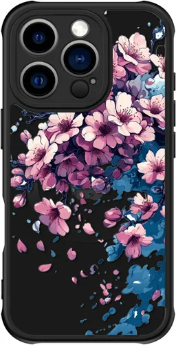 Miniatura 130 de FUNMIKO Funda para iPhone 16 Plus, carga inalámbrica y protección de grado militar, diseño floral moderno para mujeres y niñas, funda antideslizante