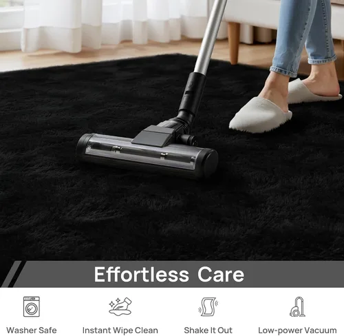 Miniatura 6 de Deerhoo Alfombra de Área Shag, 4 X 6 Alfombras de Felpa Suaves para Sala de Estar, Alfombra Ultra Suave Esponjosa y Peluda para Dormitorio, Alfombra