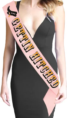 Miniatura 16 de Disco Cowgirl - Traje de despedida de soltera - Cowgirl Getting Hitched Bride Sash - Country Western Bridal Shower