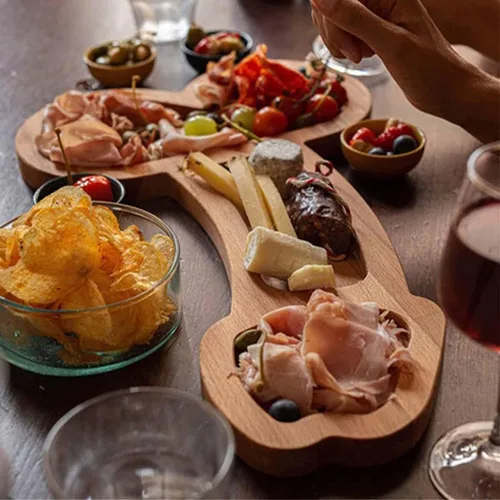 Miniatura 3 de Tablas de charcutería, tablero de aperitivos, tablas de embutidos únicas, tabla de quesos personalizada, divertidos cubiertos de cocina, vino