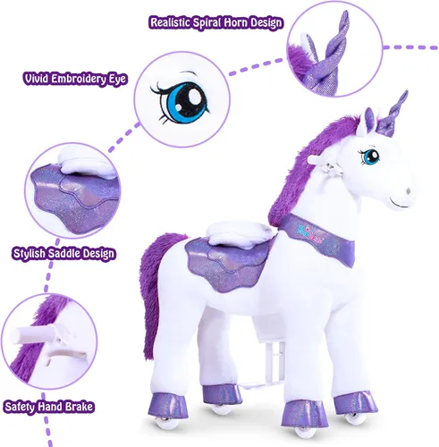 Miniatura 3 de PonyCycle Unicorn para montar con freno, juguete interactivo modelo esencial E, juguetes de unicornio para niñas