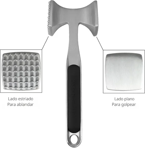 Miniatura 3 de KitchenAid Ablandador de carne gourmet de múltiples caras para golpear carnes, nueces, mariscos, etc., agujero para colgar para un fácil
