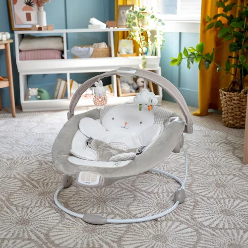 Miniatura 17 de Ingenuity InLighten - Asiento de bebé con columpio y barra de juguete iluminada, vibraciones, almohada para tiempo boca abajo y sonidos, 0-6 meses