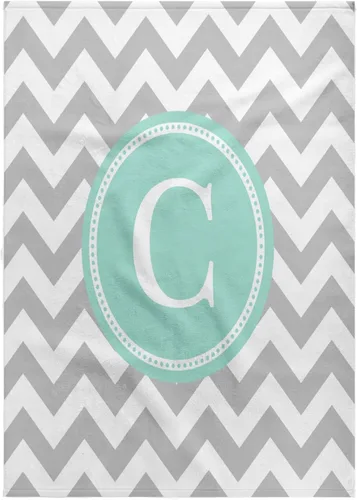 Miniatura 13 de 3dRose Toalla, Letra C Gris y Blanco Chevron con Monograma Menta Personal Inicial C