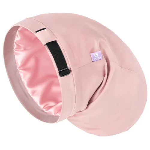 Miniatura 11 de OLESILK Gorro de seda para cabello rizado, gorro de seda para dormir, unisex, mediano, negro