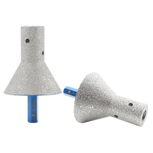 Miniatura 28 de Broca biseladora de diamante, brocas de fresado de dedo de diamante, BRSCHNITT 0-1 3/8 pulgadas (0.000 in-1.378 in) con rosca 5/8-11 para agrandar