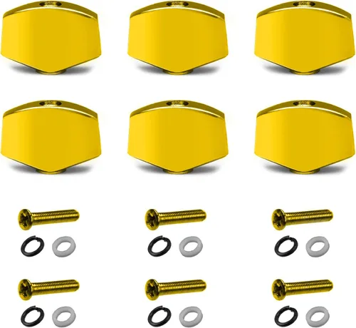 Miniatura 10 de MAXCHEER 6 piezas de metal grande forma cuadrada guitarra afinación clavija afinadores cabeza máquina reemplazos botones perilla mango punta (negro)