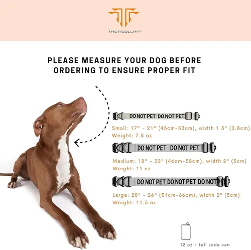 Miniatura 3 de Tacticollar - Do not PET, collar de nailon de 1.5 pulgadas para perros medianos y grandes, neopreno acolchado en el interior, comunica las Negro