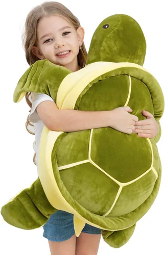 Miniatura 10 de Dalmao - Animales de peluche de tortuga marina de 28'' gigantes y suaves, gran almohada de tortuga azul oceánica de peluche, peluches de regalo