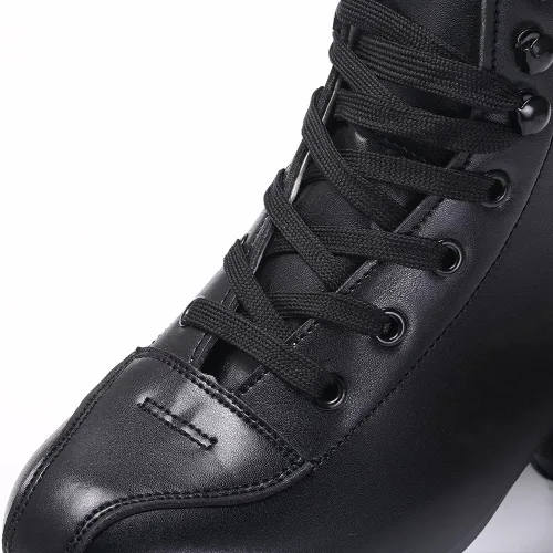 Miniatura 5 de Patines de ruedas para mujeres y hombres, de piel sintética, patines clásicos de doble fila, patines de cuatro ruedas para interiores y exteriores