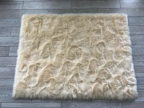 Miniatura 31 de LAMBZY Elegante y sofisticada alfombra rectangular de piel de oveja (beige, 2 x 3 pies)
