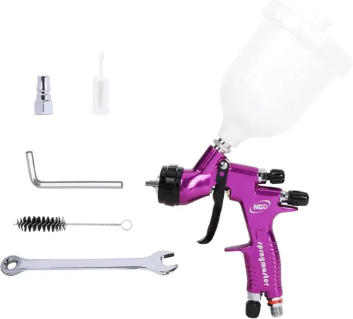 HVLP Pistola de aire con boquilla de 0.051 in, taza de capacidad de 20.3 fl oz, pistola de pintura automotriz, pulverizador para automóviles y