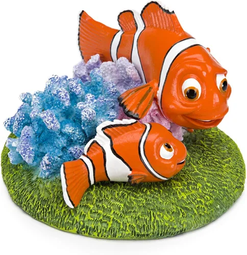 Miniatura 6 de Penn-Plax Finding Nemo on Coral Ornamento – Mini decoración de acuario para tanques o cuencos pequeños de agua dulce y salada – Diseño de coral