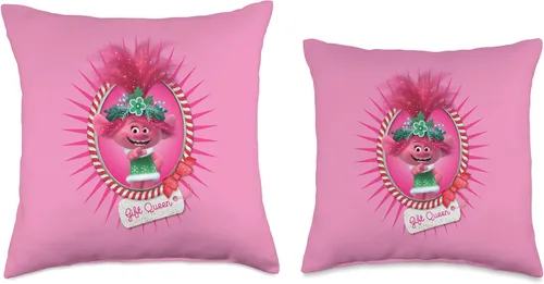 Miniatura 3 de DreamWorks Trolls Trolls-Holiday in Harmony: Gift Queen - Almohada de retrato, 16.0 x 16.0 in, multicolor