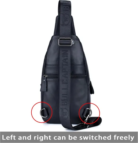 Miniatura 112 de LUKZIJAES Bolso bandolera de cuero genuino para hombre