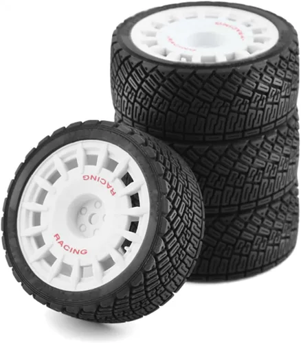Miniatura 10 de 1/10 Llantas de coche de rally RC en carretera, llantas hexagonales de plástico de 0.472 in, llantas compatibles con autos de carreras a escala 1/10