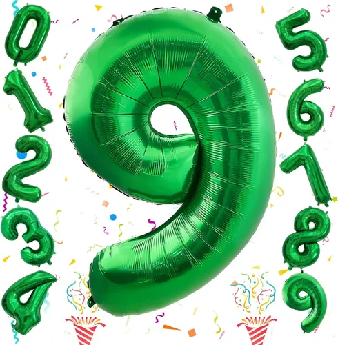 Miniatura 92 de Globos de número azul pastel de 40 pulgadas, globo gigante autoinflable de aluminio número 5 de cumpleaños para niños, globos azul bebé para hombres