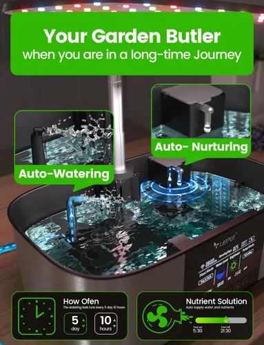 Miniatura 4 de LetPot LPH-Max Kit de Sistema de Cultivo Hidropónico, 21 Cápsulas APP y WiFi Control Automático Jardín Interior Inteligente con Luz LED