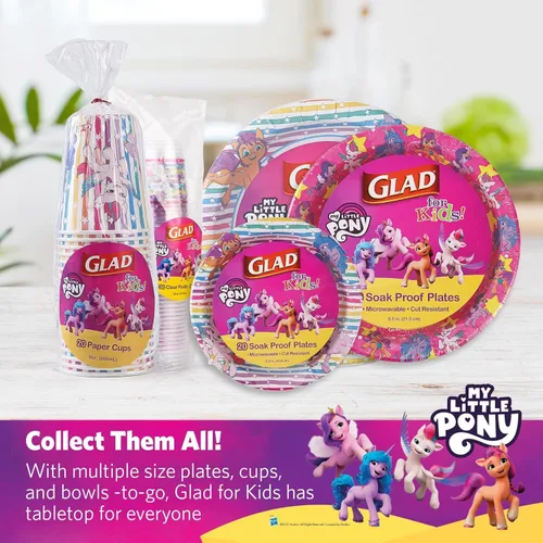 Miniatura 5 de Glad My Little Pony - Vasos de plástico desechables transparentes para niños, divertidos, resistentes, aptos para niños, vasos de plástico para uso