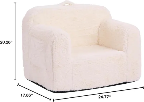 Miniatura 2 de Tiita Sofá para niños, sofá para niños con asa de transporte, sofá portátil de espuma para niños, silla ligera para sala de juegos, dormitorio, Beige