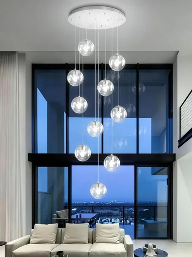 Miniatura 28 de ykolupty Lámpara colgante negra de 1 luz moderna de globo de vidrio gris ahumado, luces colgantes para isla de cocina, luces colgantes ajustables