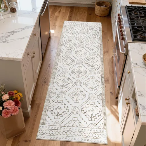 Miniatura 119 de jinchan Alfombra marroquí de pasillo 2x10 para pasillo - Alfombra de pasillo para cocina bohemia lavable a máquina, alfombra moderna suave, Boho