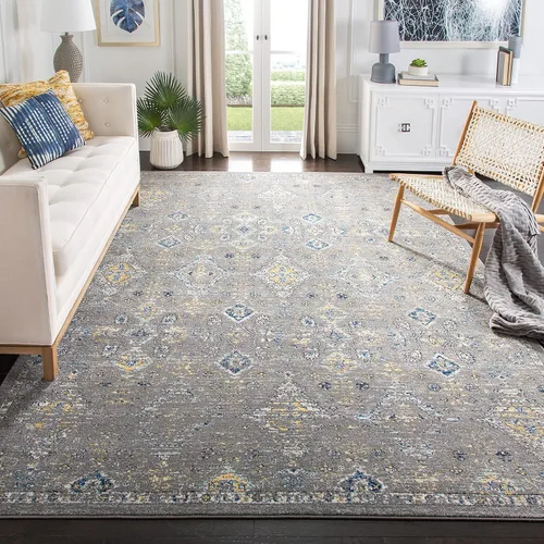 Miniatura 12 de SAFAVIEH Evoke Collection EVK224G - Alfombra decorativa bohemia y oriental que no desprende pelusa, para sala de estar y dormitorio, 2 pies 2