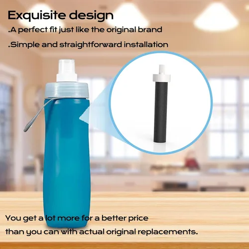 Miniatura 7 de Filtro de botella de agua de repuesto para BB06 compatible con Brita Hard Side y Sport Bottle Filter sin BPA (paquete de 20)