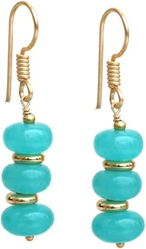 Miniatura 25 de Gempires - Aretes ligeros con cuentas hechas a mano, hipoalergénicos, chapados en oro, aretes colgantes para mujer