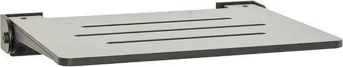 Miniatura 18 de Seachrome Asiento de ducha plegable Silhouette Slimline de 18 pulgadas, para montaje en pared, asiento rústico de teca con marco plateado
