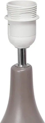 Miniatura 6 de Simple Designs LT2002-GRY Lámpara de escritorio de mesa de cerámica con base ovalada de bolos con pantalla de tela a juego, gris