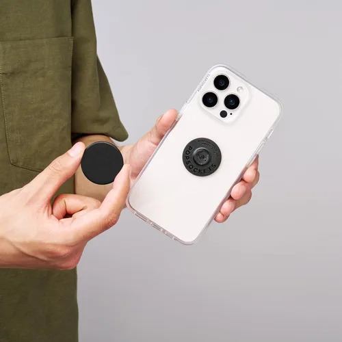 Miniatura 7 de PopSockets Agarre para teléfono con soporte expandible, agarre adhesivo, color negro