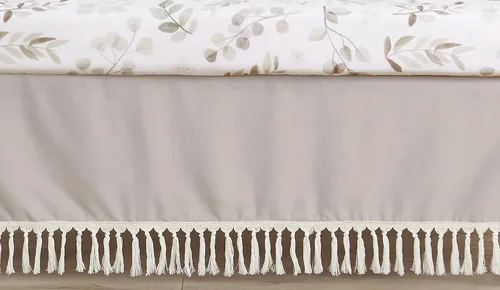Miniatura 5 de Sweet Jojo Designs Falda de cuna de bebé neutra de género verde oscuro Boho Boy Girl Género Cama Polvo Volantes Falda de cama recta Guardería Hunter