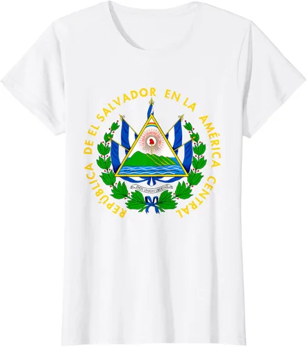 Miniatura 21 de Camiseta con diseño de emblema de la bandera de El Salvador