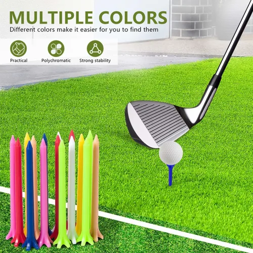 Miniatura 5 de KISEER Paquete de 100 camisetas de golf de plástico profesionales duraderas de 2 3/4 pulgadas a granel (colores aleatorios)
