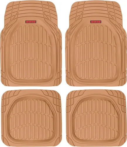 Motor Trend - MT-921-BG Flextough Tortuga - Alfombrillas de goma resistentes para coche, SUV, furgoneta y camión - Protección para todo tipo de Beige