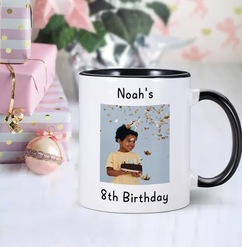 Miniatura 5 de Taza personalizada con foto de 11 onzas en ambos lados, taza personalizada con logotipo fotográfico, texto, regalos personalizados para Navidad