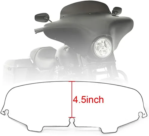 Miniatura 7 de Parabrisas negro de 4.5" para motocicleta, compatible con Harley Davidson Touring Street Glide Electra Glide FLHT FLHTCU Ultra Classic Glide FLHX