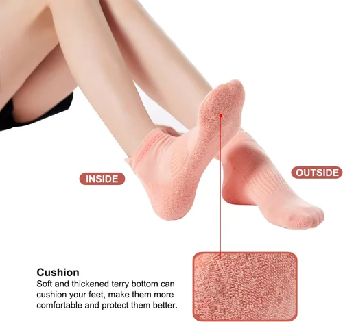 Miniatura 6 de UTTPLL Calcetines antideslizantes para mujeres y hombres, calcetines de yoga atléticos acolchados para pilates, calcetines de hospital con agarres