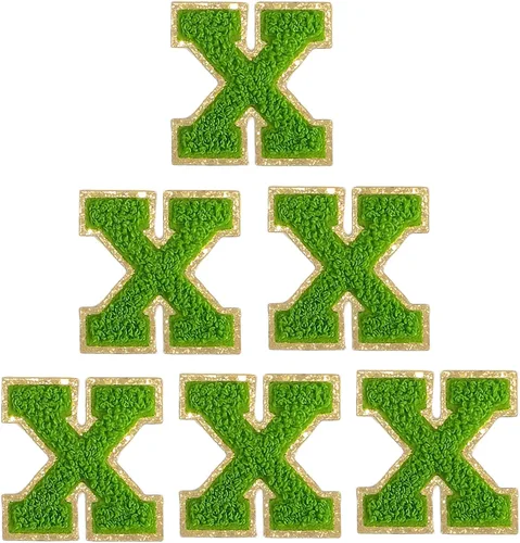Miniatura 56 de 6 piezas de parches de letras de chenilla autoadhesivas, parches de letras preppy de 2 pulgadas para bolsos, ropa y sombreros, grandes pegatinas