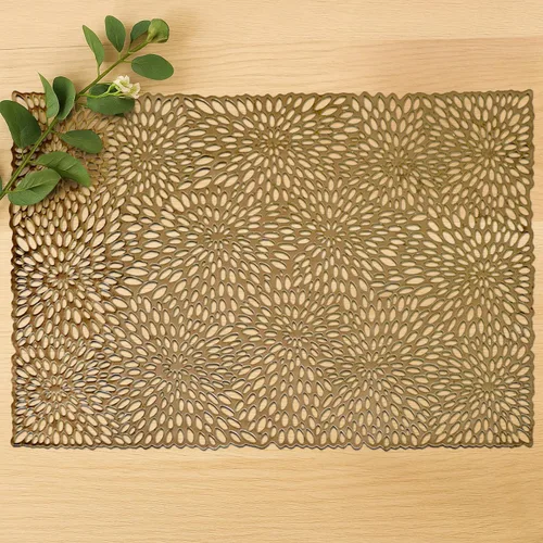 Miniatura 9 de Decozen Juego de 6 manteles individuales con diseño perforado para decoración de cocina, resistente a los arañazos, resistente a las manchas