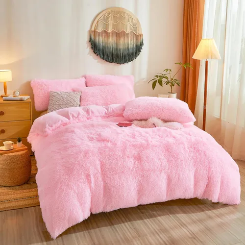 Miniatura 2 de Besfunny Juego de funda de edredón de felpa mullida y acuática Twin Set – Juego de ropa de cama de piel sintética de felpa acuática de 2 piezas