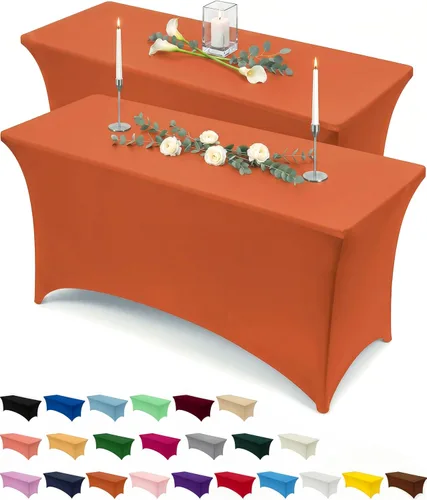 Miniatura 18 de Utopia Kitchen Mantel rectangular de spándex de 4 pies [1 unidad, negro] 200 GSM elástico, ajustado, lavable y resistente a las arrugas, cubierta
