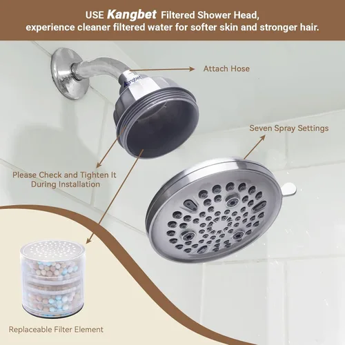 Miniatura 3 de Cabezal de ducha filtrado, filtro de cabezal de ducha para agua dura, cabezal de ducha desmontable para sustancias nocivas de agua dura, mejora