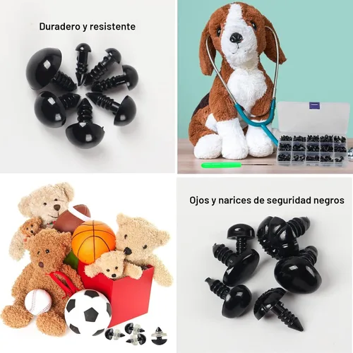Miniatura 6 de Yexixsr 566 ojos de seguridad para Amigurumi, varios tamaños de ojos y narices de seguridad con arandelas, para oso de peluche, muñeco de peluche