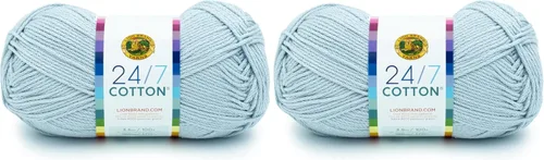 Miniatura 11 de Lion Brand Yarn, Hilo ligero mercerizado de algodón 24/7 para tejer, ganchillo y manualidades, Almirante, 1 paquete, 185 yardas de fibra natural